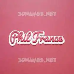 phil france in Red Scribble style - 3D name wallpaper