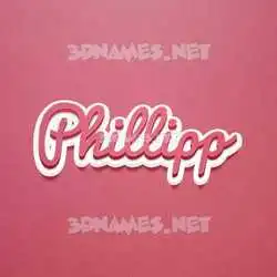phillipp in Red Scribble style - 3D name wallpaper
