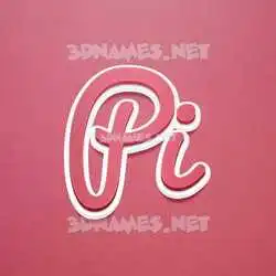 pi in Red Scribble style - 3D name wallpaper