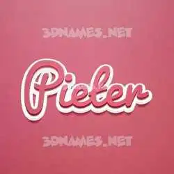 pieter in Red Scribble style - 3D name wallpaper
