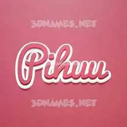pihuu in Red Scribble style - 3D name wallpaper