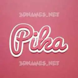 pika in Red Scribble style - 3D name wallpaper