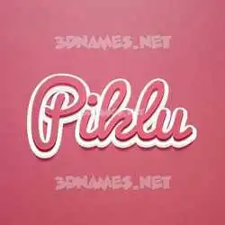 piklu in Red Scribble style - 3D name wallpaper