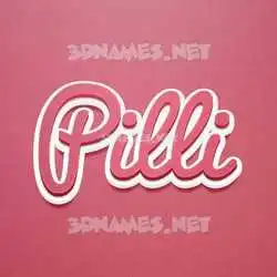 pilli in Red Scribble style - 3D name wallpaper
