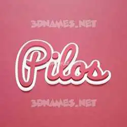 pilos in Red Scribble style - 3D name wallpaper