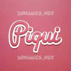 piqui in Red Scribble style - 3D name wallpaper