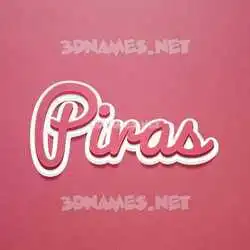 piras in Red Scribble style - 3D name wallpaper