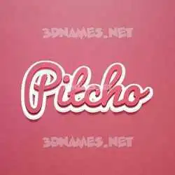 pitcho in Red Scribble style - 3D name wallpaper
