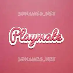 playmate in Red Scribble style - 3D name wallpaper
