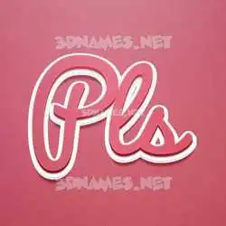 pls in Red Scribble style - 3D name wallpaper