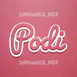 podi in Red Scribble style - 3D name wallpaper
