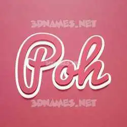 poh in Red Scribble style - 3D name wallpaper