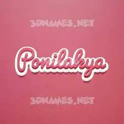 ponilakya in Red Scribble style - 3D name wallpaper