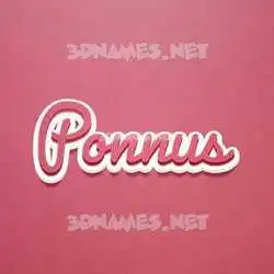 ponnus in Red Scribble style - 3D name wallpaper