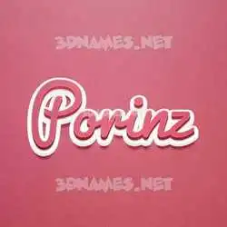 porinz in Red Scribble style - 3D name wallpaper