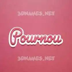 pournou in Red Scribble style - 3D name wallpaper