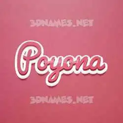 poyona in Red Scribble style - 3D name wallpaper