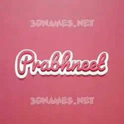 prabhneet in Red Scribble style - 3D name wallpaper