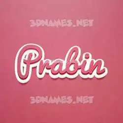 prabin in Red Scribble style - 3D name wallpaper