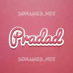 pradad in Red Scribble style - 3D name wallpaper