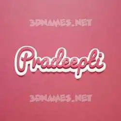 pradeepti in Red Scribble style - 3D name wallpaper