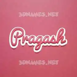 pragash in Red Scribble style - 3D name wallpaper