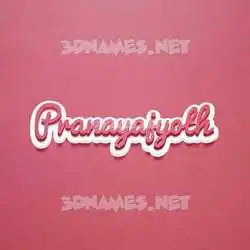 pranayajyoth in Red Scribble style - 3D name wallpaper