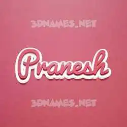 pranesh in Red Scribble style - 3D name wallpaper