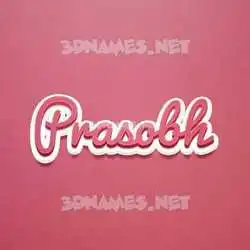 prasobh in Red Scribble style - 3D name wallpaper
