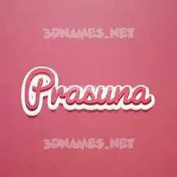prasuna in Red Scribble style - 3D name wallpaper