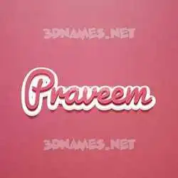 praveem in Red Scribble style - 3D name wallpaper