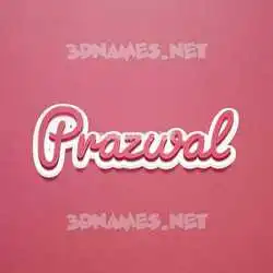 prazwal in Red Scribble style - 3D name wallpaper