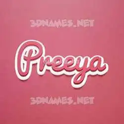 preeya in Red Scribble style - 3D name wallpaper