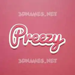 preezy in Red Scribble style - 3D name wallpaper