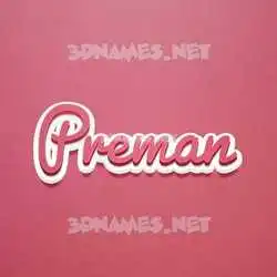 preman in Red Scribble style - 3D name wallpaper
