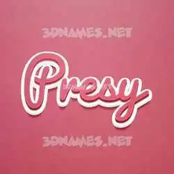 presy in Red Scribble style - 3D name wallpaper