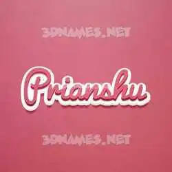 prianshu in Red Scribble style - 3D name wallpaper