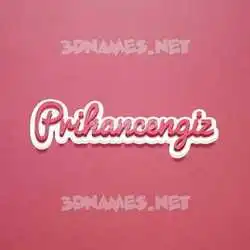 prihancengiz in Red Scribble style - 3D name wallpaper