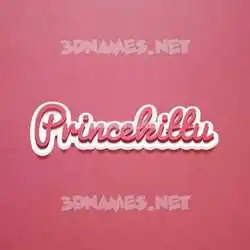 princekittu in Red Scribble style - 3D name wallpaper