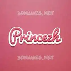 princezh in Red Scribble style - 3D name wallpaper