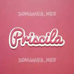 priscila in Red Scribble style - 3D name wallpaper