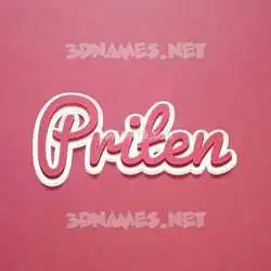priten in Red Scribble style - 3D name wallpaper