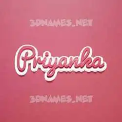 priyanka in Red Scribble style - 3D name wallpaper