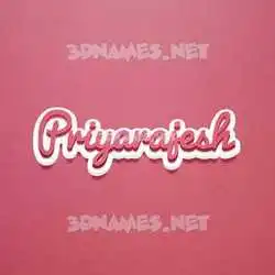 priyarajesh in Red Scribble style - 3D name wallpaper