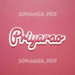 priyarao in Red Scribble style - 3D name wallpaper