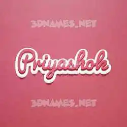 priyashok in Red Scribble style - 3D name wallpaper