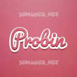 probin in Red Scribble style - 3D name wallpaper