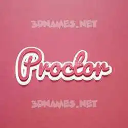 proctor in Red Scribble style - 3D name wallpaper