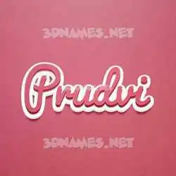 prudvi in Red Scribble style - 3D name wallpaper