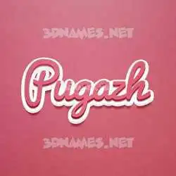 pugazh in Red Scribble style - 3D name wallpaper